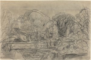 Metsäinen lampi tekijältä Charles Francois Daubigny