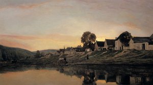 Kylä lähellä Bonnieresia, 1861 tekijältä Charles Francois Daubigny