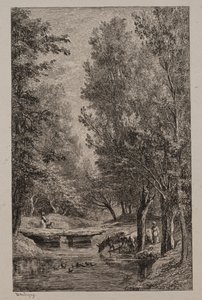 Brook in Val Mondois, n. 1862. tekijältä Charles Francois Daubigny