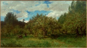 C.F.Daubigny, Ranskalainen hedelmätarha sadonkorjuun aikaan. tekijältä Charles Francois Daubigny