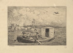 Calling to Shore, 1861. tekijältä Charles Francois Daubigny