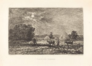 Moonlight at Valmondois (Moonlight at Valmondois) tekijältä Charles Francois Daubigny
