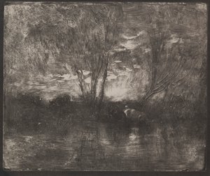 Lehmät juomapaikalla tekijältä Charles Francois Daubigny