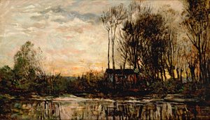 Ilta Bas Meudonissa, 1874 tekijältä Charles Francois Daubigny