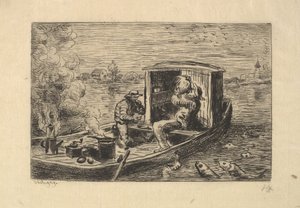 Aterian syöminen, 1861. tekijältä Charles Francois Daubigny