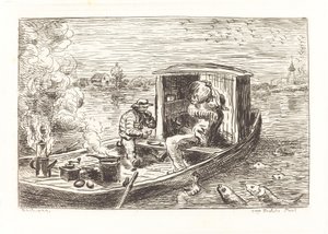 Going Down Stream (Avallant) tekijältä Charles Francois Daubigny