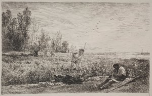 Heinän teko tekijältä Charles Francois Daubigny