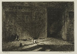 Majatalon sisustus (majatalon käytävä) tekijältä Charles Francois Daubigny