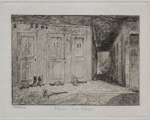 Majatalon sisustus, 1861. tekijältä Charles Francois Daubigny