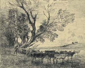 Le Gué tekijältä Charles Francois Daubigny