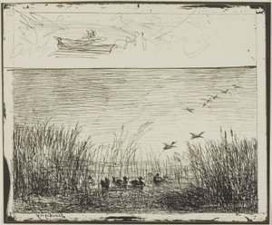 Marsh ankkojen kanssa tekijältä Charles Francois Daubigny