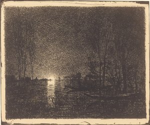 Kuutamoinen maisema tekijältä Charles Francois Daubigny