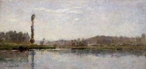 Aamu Oise-joella, Auvers (öljy kartongille) tekijältä Charles Francois Daubigny
