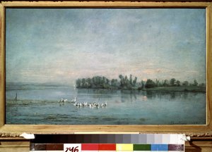 ""Early Morning"" (aamu) maalaus Charles-Francois (Charles Francois) Daubigny (1817-1878) 1858 Pushkin-museo, Moskova tekijältä Charles Francois Daubigny