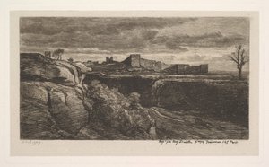 Crémieux Isèren linnan rauniot, 1850. tekijältä Charles Francois Daubigny