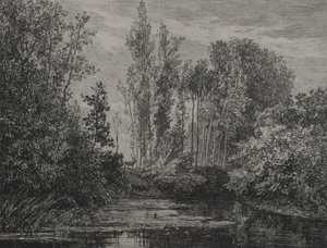 Hirvet veden äärellä tekijältä Charles Francois Daubigny