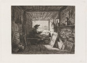 Studio on the Boat (Le Bateau-atelier) tekijältä Charles Francois Daubigny