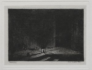 Veneretki: Majatalon sisätilat (majatalon käytävä) tekijältä Charles Francois Daubigny