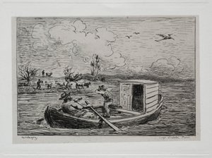 Laivamatka: Le Mot de Cambronne Slanging Match, 1861. tekijältä Charles Francois Daubigny
