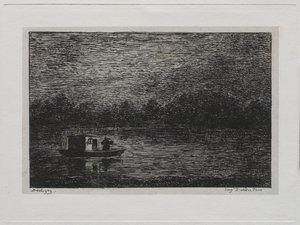 Veneretki: yömatka tai verkkokalastus (toinen versio) tekijältä Charles Francois Daubigny