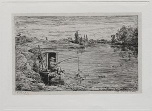 Veneretki: Mökkipoikakalastus (siimakalastus) tekijältä Charles Francois Daubigny