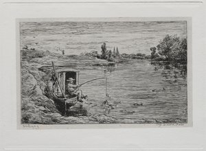 Veneretki: Mökkipoikakalastus, 1861. tekijältä Charles Francois Daubigny
