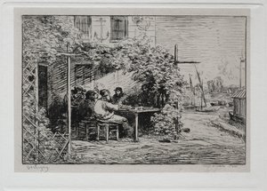 Veneretki: Lounas ennen laivaan menoa Asnièresissä tekijältä Charles Francois Daubigny