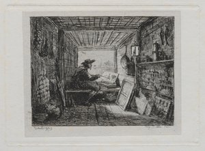 Veneretki: Studio veneessä, 1861. tekijältä Charles Francois Daubigny