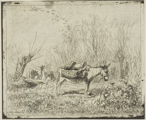 Aasi niityllä tekijältä Charles Francois Daubigny