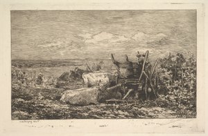 Morvanin sadonkorjuumuisto, 1865. tekijältä Charles Francois Daubigny
