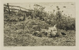 Kana ja hänen poikaset tekijältä Charles Francois Daubigny