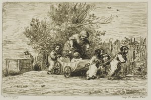 The Heritage of the Wagon (Lapset vaunun kanssa) tekijältä Charles Francois Daubigny