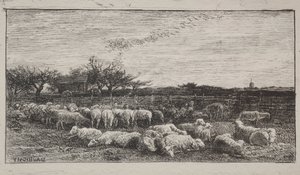 Suuri lammastarha, alkuperäinen jäljennös 1862, painettu 1921. tekijältä Charles Francois Daubigny