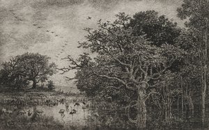 Suo haikaroiden kanssa, n. 1851. tekijältä Charles Francois Daubigny