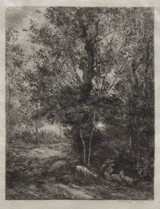 Paimen ja paimentar tekijältä Charles Francois Daubigny