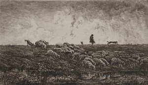 Suihku, c. 1851. tekijältä Charles Francois Daubigny