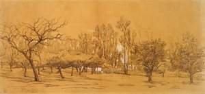 Näkymä hedelmätarhaan Saint-Denisissä, 1800-luvun puoliväli tekijältä Charles Francois Daubigny