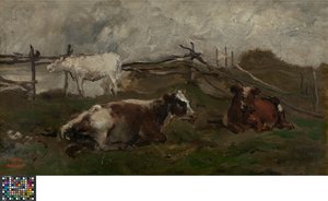 Lehmät niityllä tekijältä Charles Francois Daubigny