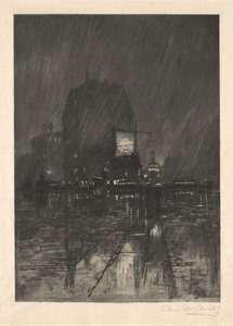 Sateinen yö, Madison Square, 1890.