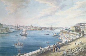 Grand Harbour, Valletta, Malta (wc) tekijältä Charles Frederick de Brocktorff