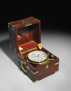 Viktoriaaninen kahden päivän merikronometri, jossa Hartnup-vaaka, n. 1870 (asennettu mahonkiin ja messingiin) tekijältä Charles Frodsham
