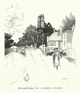 Boroughbridge, Isle of Athelney, Taunton (litografia) tekijältä Charles George Harper