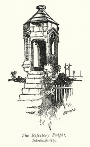 Refectory Pulpit, Shrewsbury (litografia) tekijältä Charles George Harper
