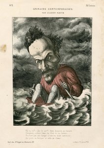 Contemporary Grimaces - kuvitus Charles Gilbert-Martin (1839-1905): Rochefort Henri (1831-1913) - Meri tekijältä Charles Gilbert Martin