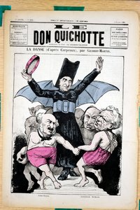 Kansi "" Le Don Quijote"", numero 294, satiirinen väreissä tekijältä Charles Gilbert Martin