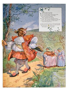 Sammakko, joka halusi olla yhtä suuri kuin härkä, noin 1900 (kaiverrus).