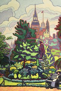 Puutarhat Victorian rantakadun varrella tekijältä Charles Ginner