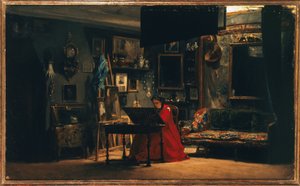 Prinsessa Mathilde (1820-1904) ateljeessaan, rue de Courcelles, noin 1860 (öljy kankaalle).