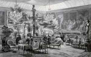 Prinsessa Mathilden talvipuutarha, guassi- ja mustepiirustus Charles Giraud (1819-1892)
