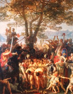 Ranska: Les Romains passant sous le joug Romans Under the Yoke (Roomalaiset ikeen alla) tekijältä Charles Gleyre